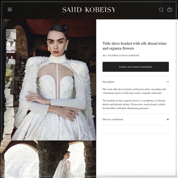 $17,500 Saiid Kobeisy Beaded Tulle, Silk Thread & Organza Flowers Runway Gown - Picture 8 of 13